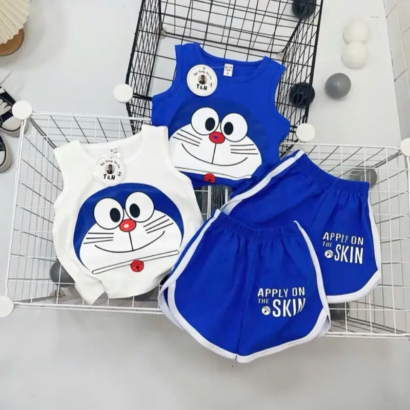 Bộ đôremon cho bé 6-17kg mặc vừa