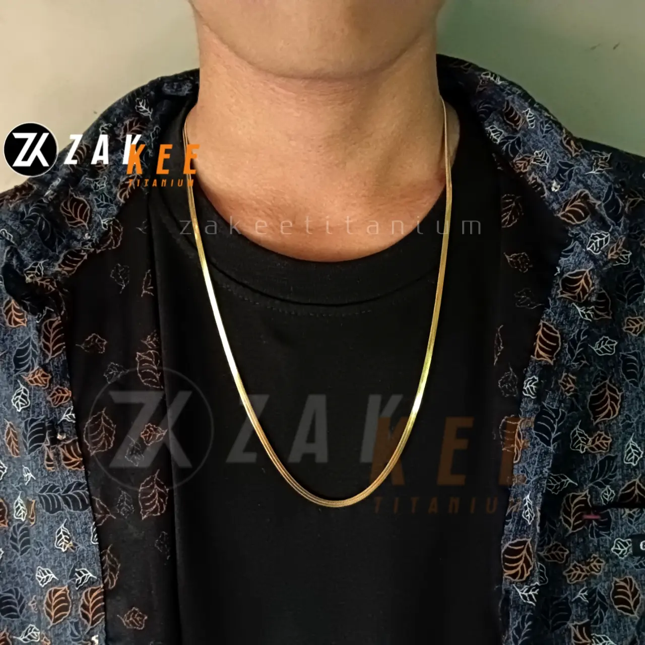 Kalung Pria Wanita Titanium Emas Gold Anti Karat Cowok Cewek Stainless