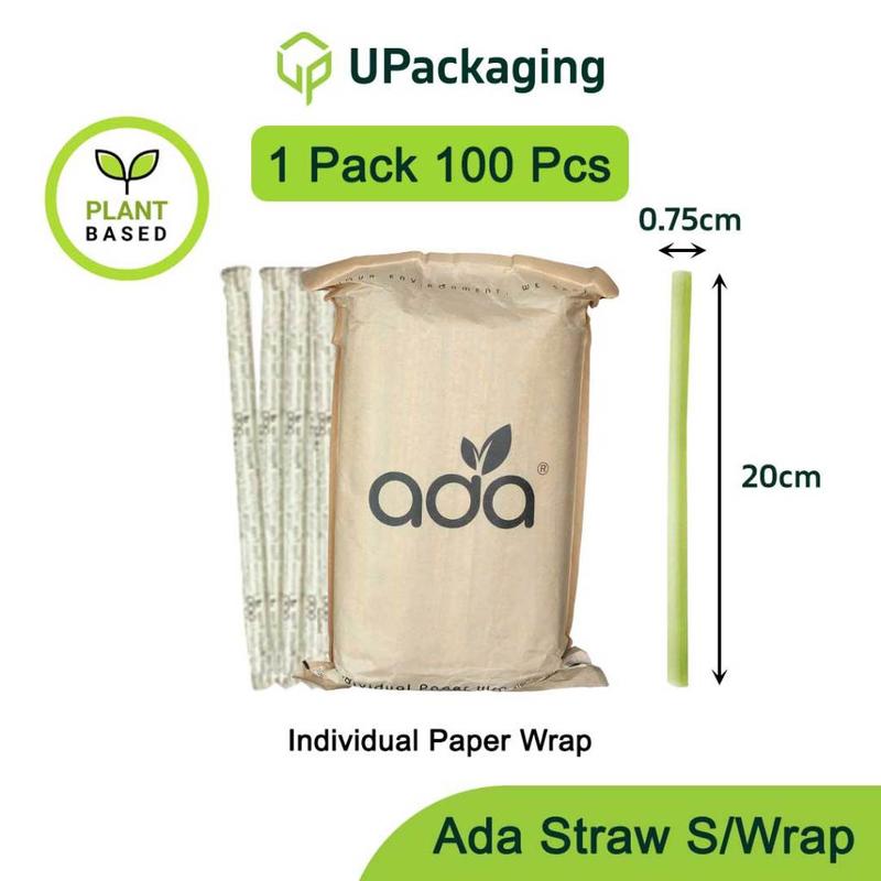 [100 Pcs] BIODEGRADABLE STRAWS Individual Paper Wrap(Broken Rice ...