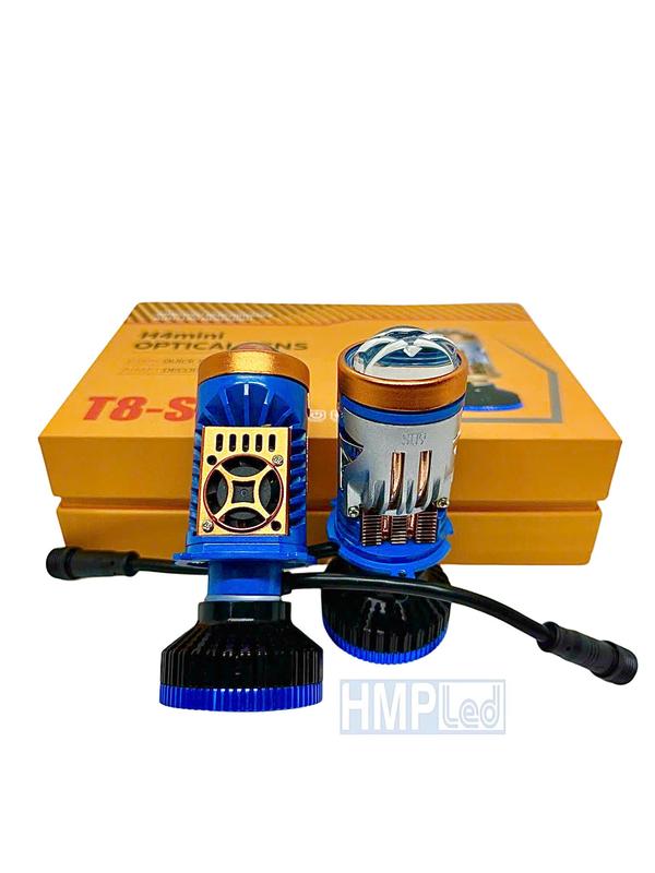 [ Mua Đèn Tặng Bóng Hậu AuDi ] Bóng Đèn Led Bi Cầu Mini T12 Pro - Công Suất 95w, Bản Nâng Cấp Với 3 Nhiệt Màu, Có Tâm Trợ Pha Laser, 2 Tản Nhiệt Ống Đồng - Bảo Hành 12 Tháng