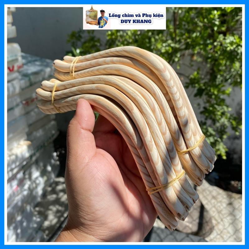 1 CÁI Cầu góc cho lồng chim chào mào cầu gỗ thông uốn vuông - phụ kiện lồng chim Duy Khang