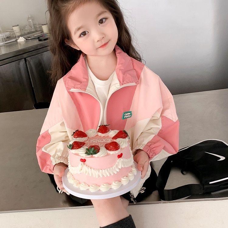 Áo Khoác Mùa Thu Đông Cho Bé Gái, Áo Gió Phong Cách Phương Tây Phổ Biến Cho Trẻ Em, Áo Khoác Bé Gái, Khối Màu, Áo Khoác Đệm Lông Cừu 1
