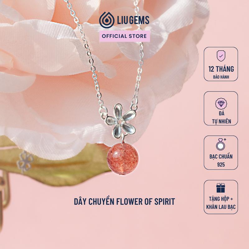 Dây Chuyền Bạc 925 Cho Nữ Liugems Flower Of Spirit Bông Hoa Mix Hạt Đá Tròn Nữ Tính, Dễ Thương DC34 (Mua một, tặng một hộp đựng trang sức + một khăn lau bạc miễn phí)
