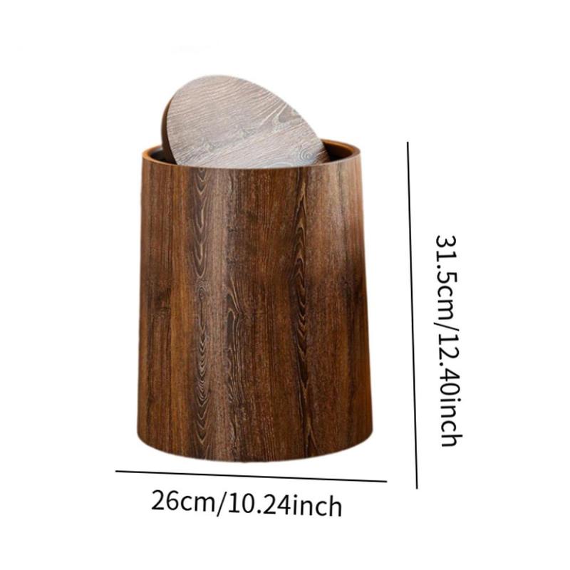 Product Introduction of Wood Grain Trash Bin Recycle Bin Reusable Modern Home Decorative Garbage Can Waste Bin for Restroom Office Living Room 0