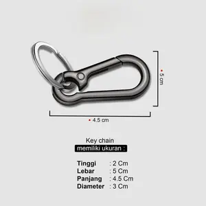 Gantungan Kunci Kait Multifungsi / Gantungan Kunci Stainless Mewah / Carabiner Stainless Steel / Key Chain Black Gold Pengait Keychain Keychain