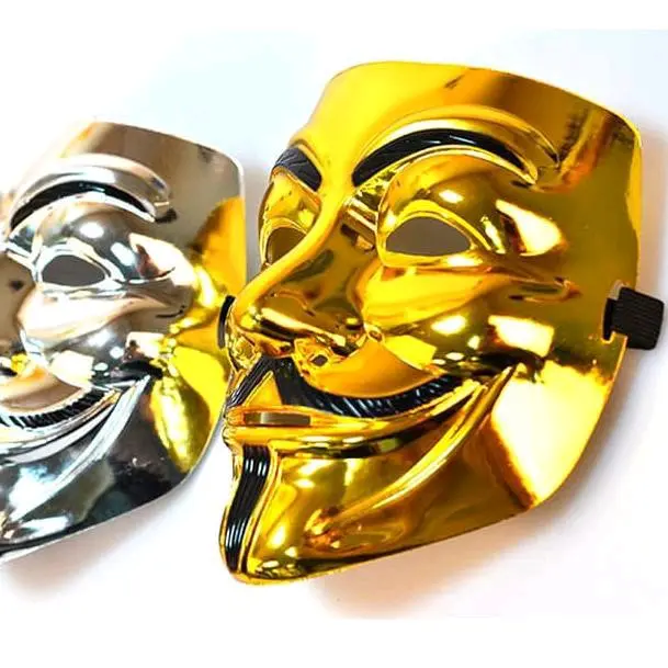 topeng hacker isi 2 gold dan silver sepasang - Shop | Tokopedia