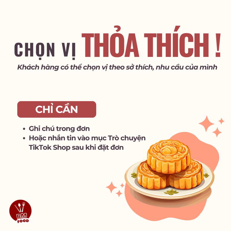 COMBO 4 BÁNH TRUNG THU TÂN DÂN LỢI 200G 2 TRỨNG MUỐI - VỊ TÙY CHỌN - Chỉ có 4 bánh không hộp đỏ 3