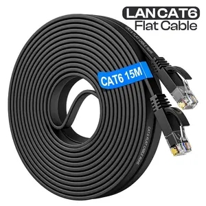 Kabel Lan UTP Cat6 Ethernet Versi datar terbaru Panjang 15M Suport POE Kualitas Tinggi Konektor RJ45