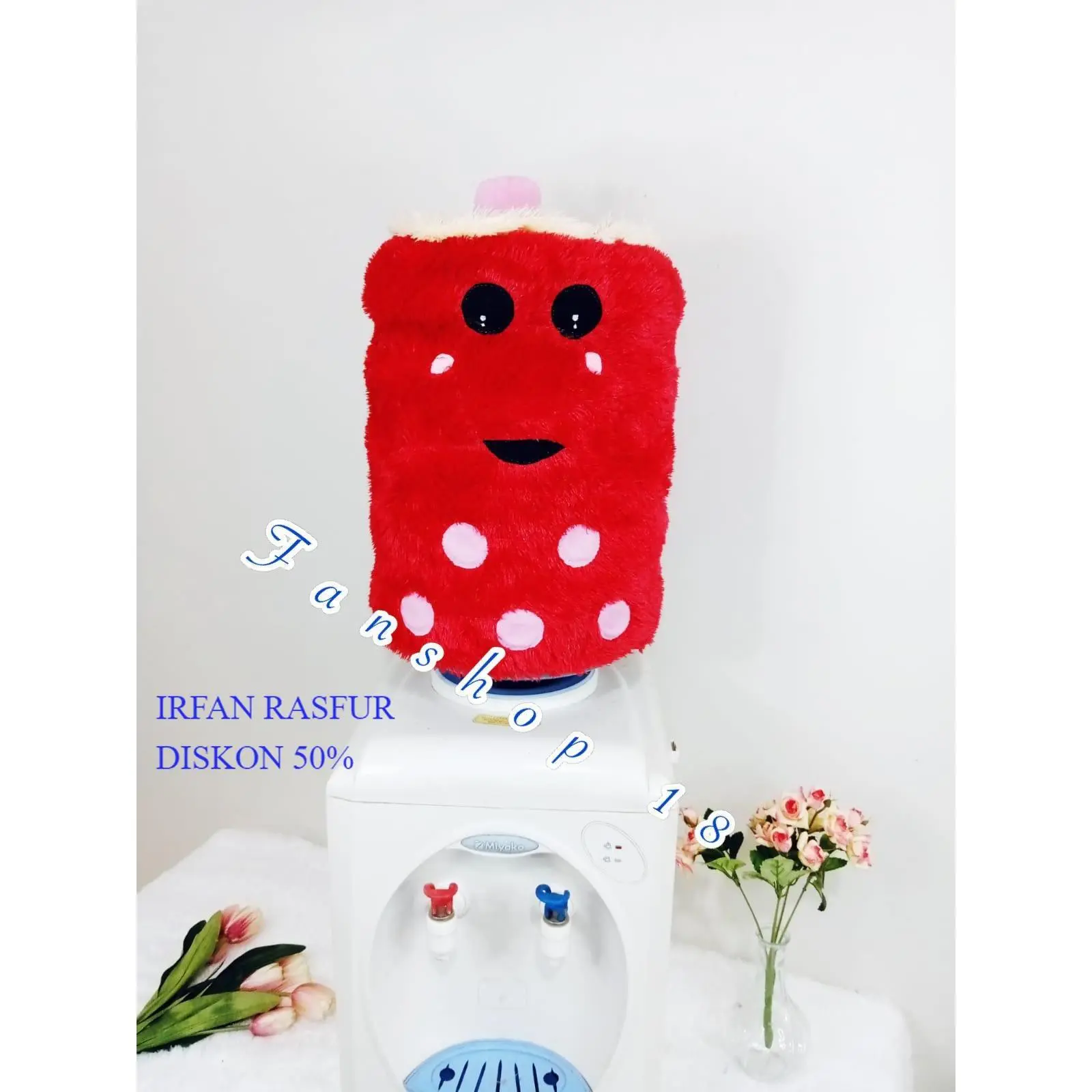 Sarung Galon Bulu Rasfur Motif Boba - Perlindungan Galon dari Debu dan Kotoran