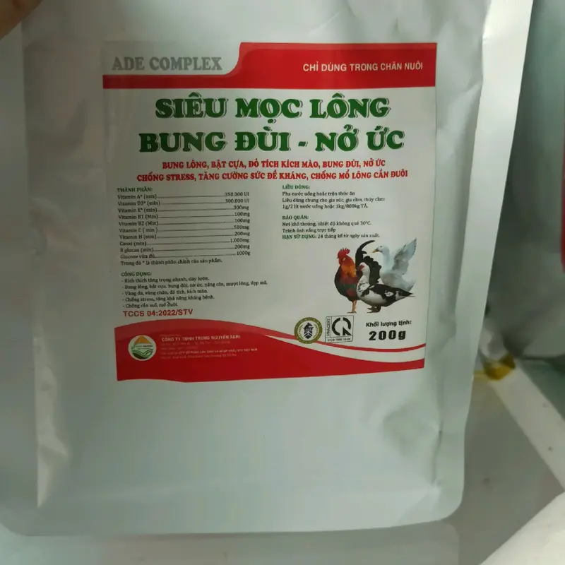 Siêu mọc lông, Bung đùi nở ức - gói lẻ 200g, sản phẩm dành cho gà vịt 3