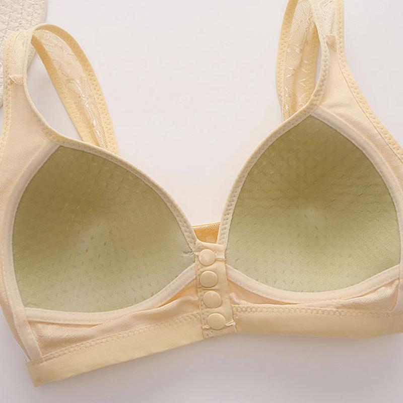 Product Introduction of New Large Size Beautiful Back Breathable Gather Sweat-absorbent No Steel Ring Front Buckle Side Breast Mother Bra 19