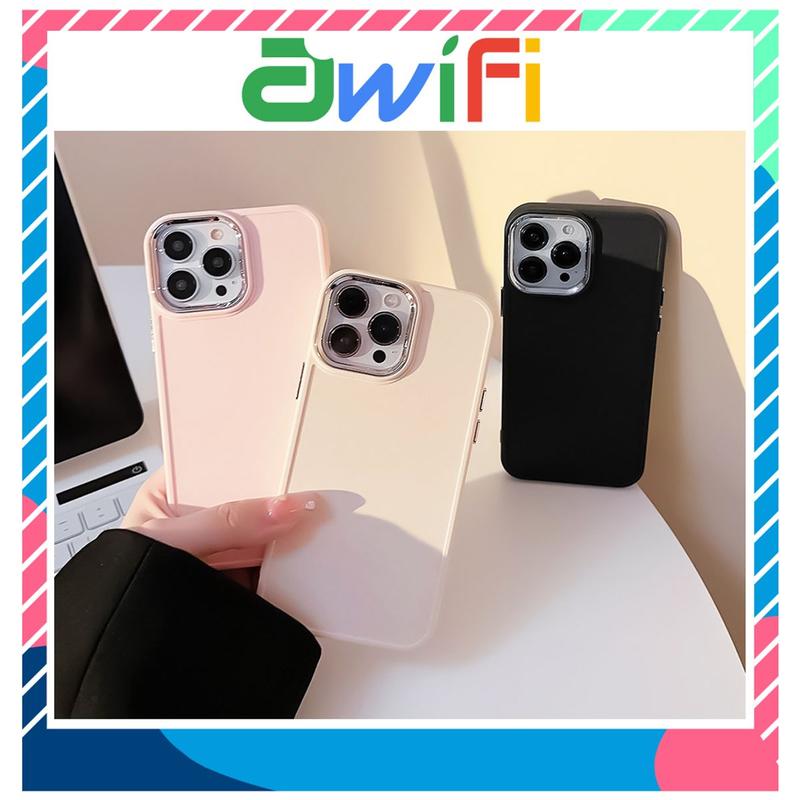 Ốp lưng iphone viền camera kim loại 6/6splus/7/7plus/8/8plus/x/xs/11/12/13/14/pro/max/plus/promax - Awifi R5-6