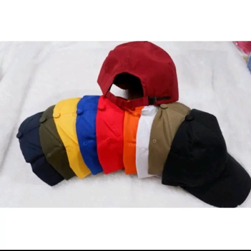 Topi Baseball Polos Twill Pria Wanita dengan Pengait Rell 1