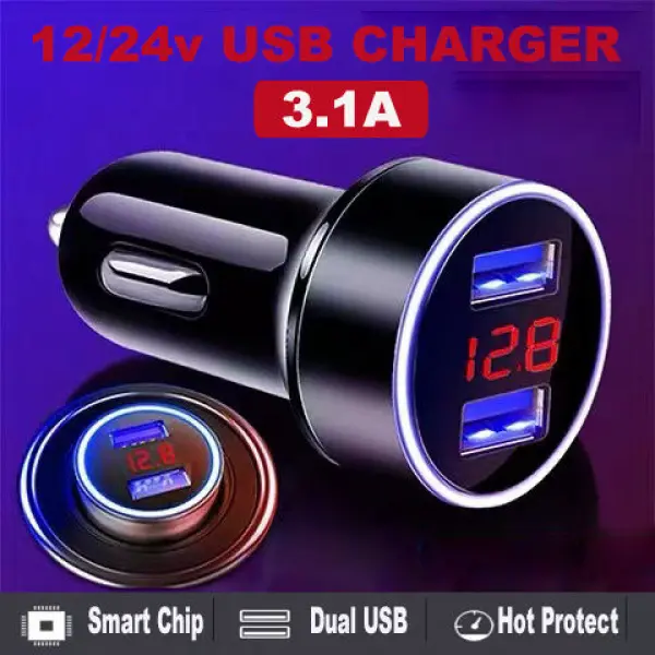 Pengecas Kereta, Pengecasan Pantas, Aksesori Outlet Soket Port USB, Dalaman, 12v hingga 24v, Untuk Pengecas Cepat, Serasi dengan Android Asal XIAOMI 3.1A, Penyesuai Dwi, Untuk Telefon Bimbit dan Lori