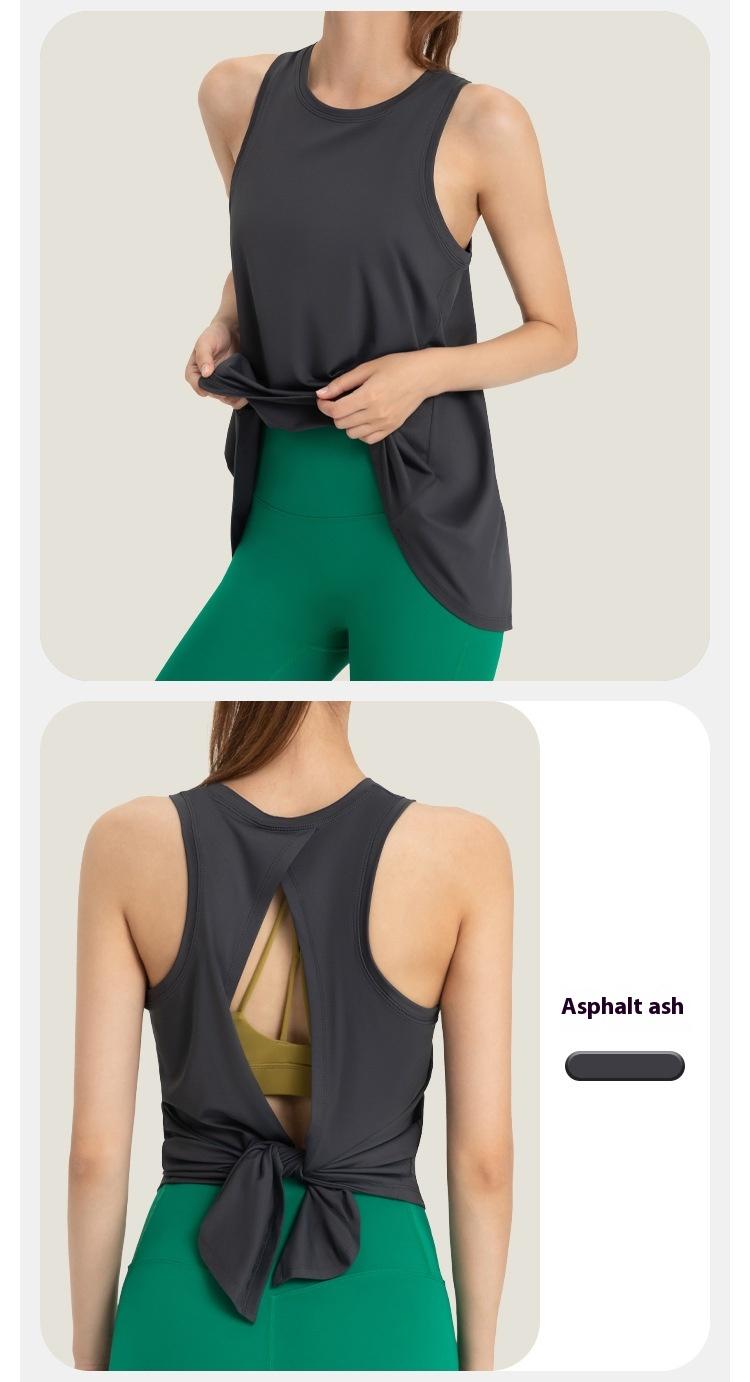 Product Introduction of Áo Lửng Thể Thao Không Tay Áo Lưng, Quần Áo Tập Yoga, Áo Lửng Chạy Bộ Dáng Rộng, Áo Cánh Tập Thể Dục Aerobics, Dành Cho Nữ, Bán Buôn Mùa Hè, Hàng Mới Về 14