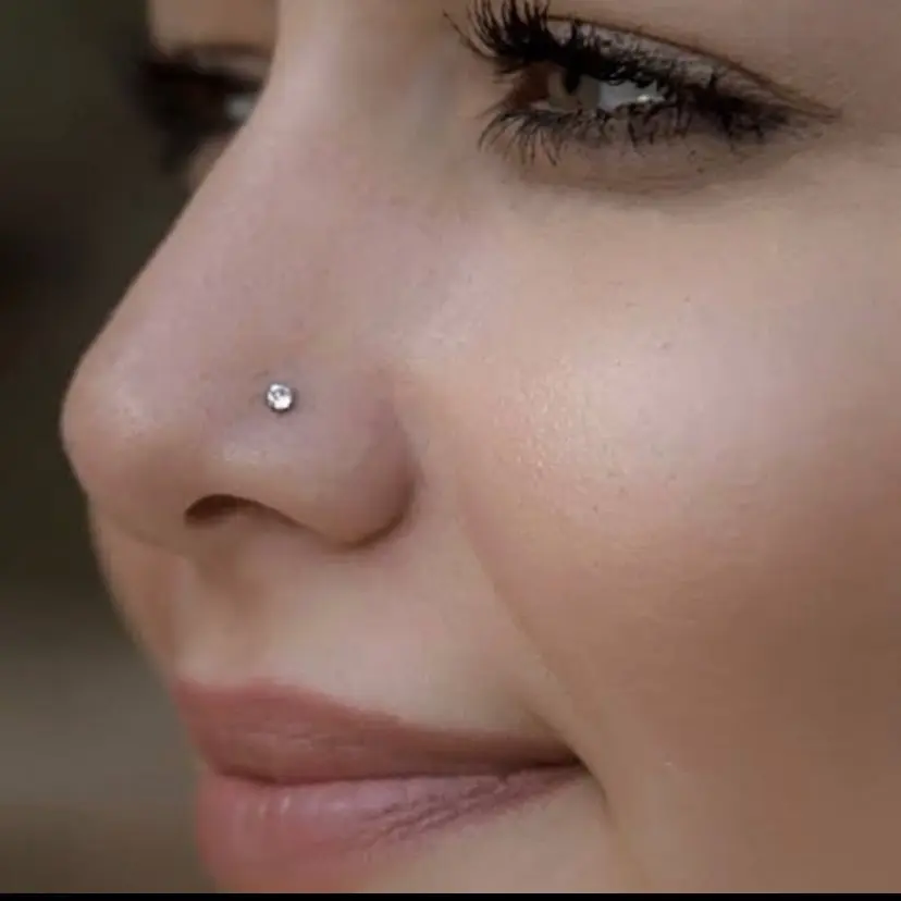 Anting hidung permata anti luntur dan anti karat stainless steel asli