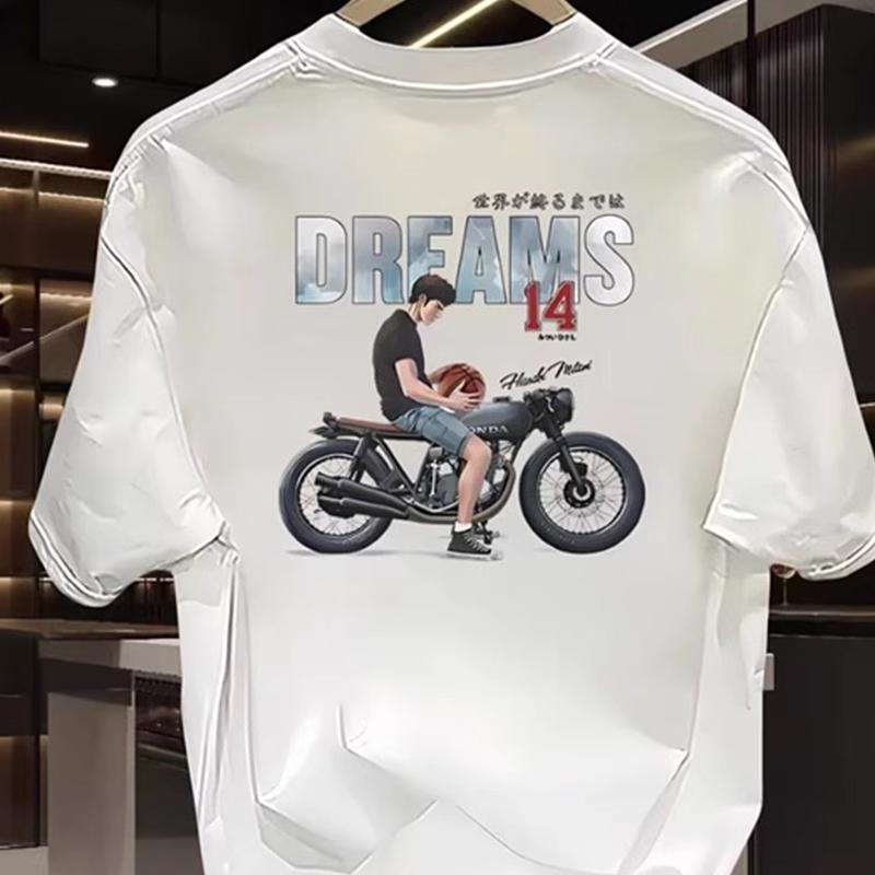 Áo Phong Nam tay dài form rộng 100% Cotton Tay Ngắn Dáng Rộng Cách Hàn Quốc Thời Trang Áo Thun trắng Local Brand Big size 4