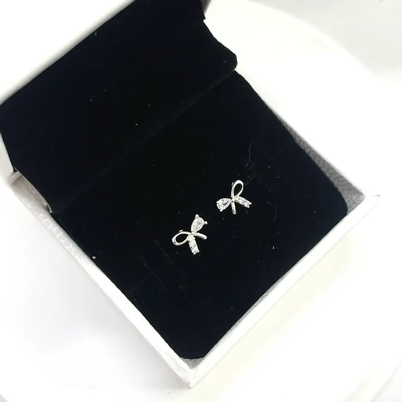 [013] Bông tai bạc nơ nhỏ SolSilver