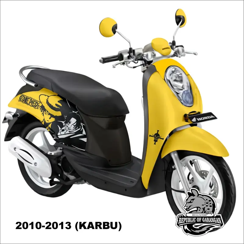 Decal stiker sticker motor New Scoopy / scoopy fi 2010-2022 full body costum sticker luffy one-piece Motorcycle 1