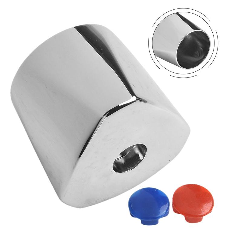 Rotary handle faucet hood handle plastic color marking red blue chrome plated 8