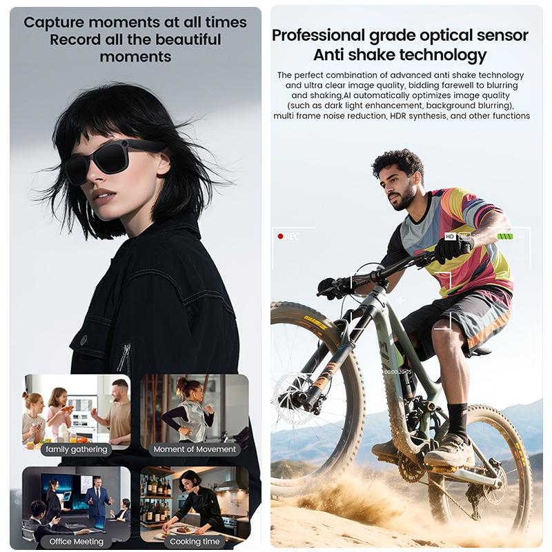 2025 New Smart Glasses Bluetooth Call AI Voice Men Women UV Protective Long Battery Life Music Touch Sound Record Smart Glasses - Image 5