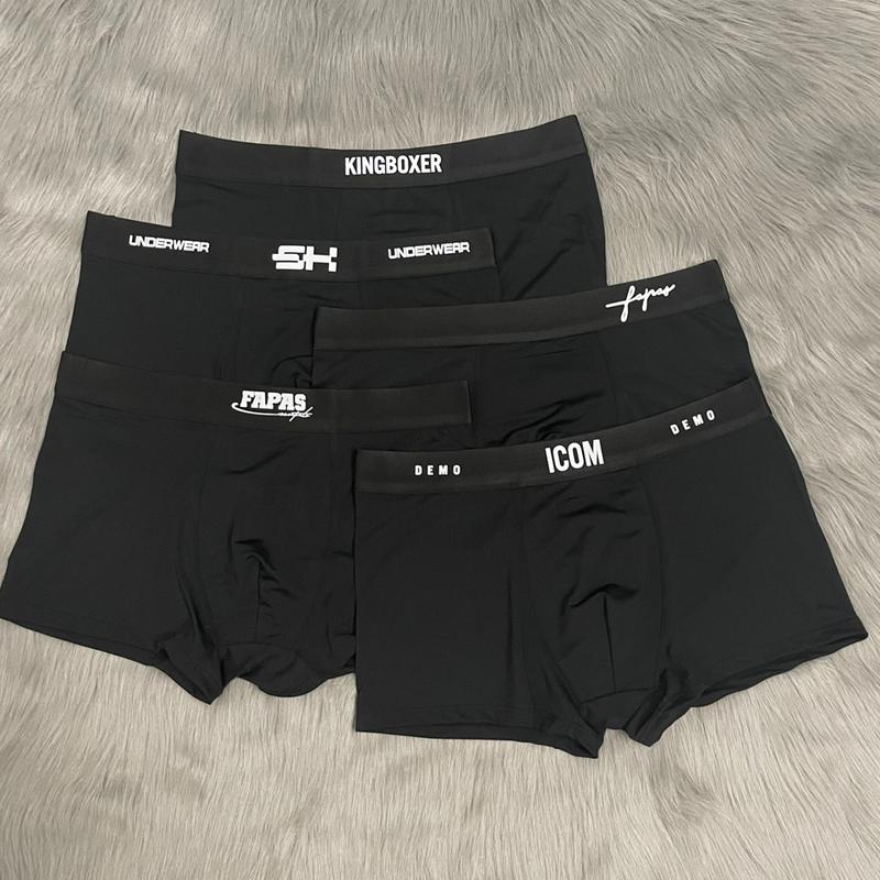 [ Hàng Loại 1 ] Set 5 quần sịp Đùi Boxer Full đen mix nhiều hãng, chất liệu thun lạnh co dãn 4 chiều, thông hơi thoáng khí Menswear Quần Boxer Nam quần  sịp quanxi nam