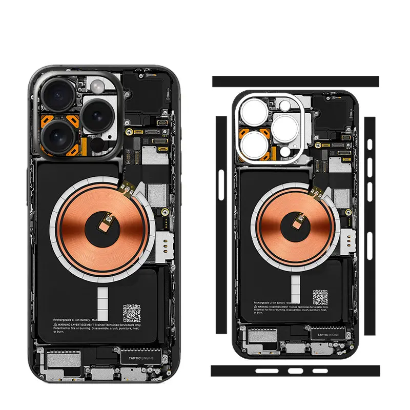 Tear Down Skin for IPhone 15 14 13 Pro Max Plus Back Screen Protector Cover Circuit Camouflage 3M Wrap Change Color Sticker Film Accessories Protection Casing Protective Cellphone Smartphone Shockproof Device