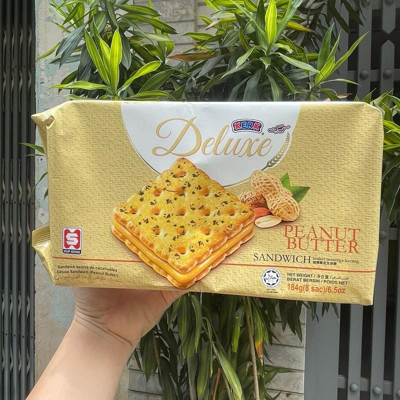 Bánh Quy Kem Bơ Đậu Phộng DELUXE Malaysia - Hộp 184g - 8 gói 3