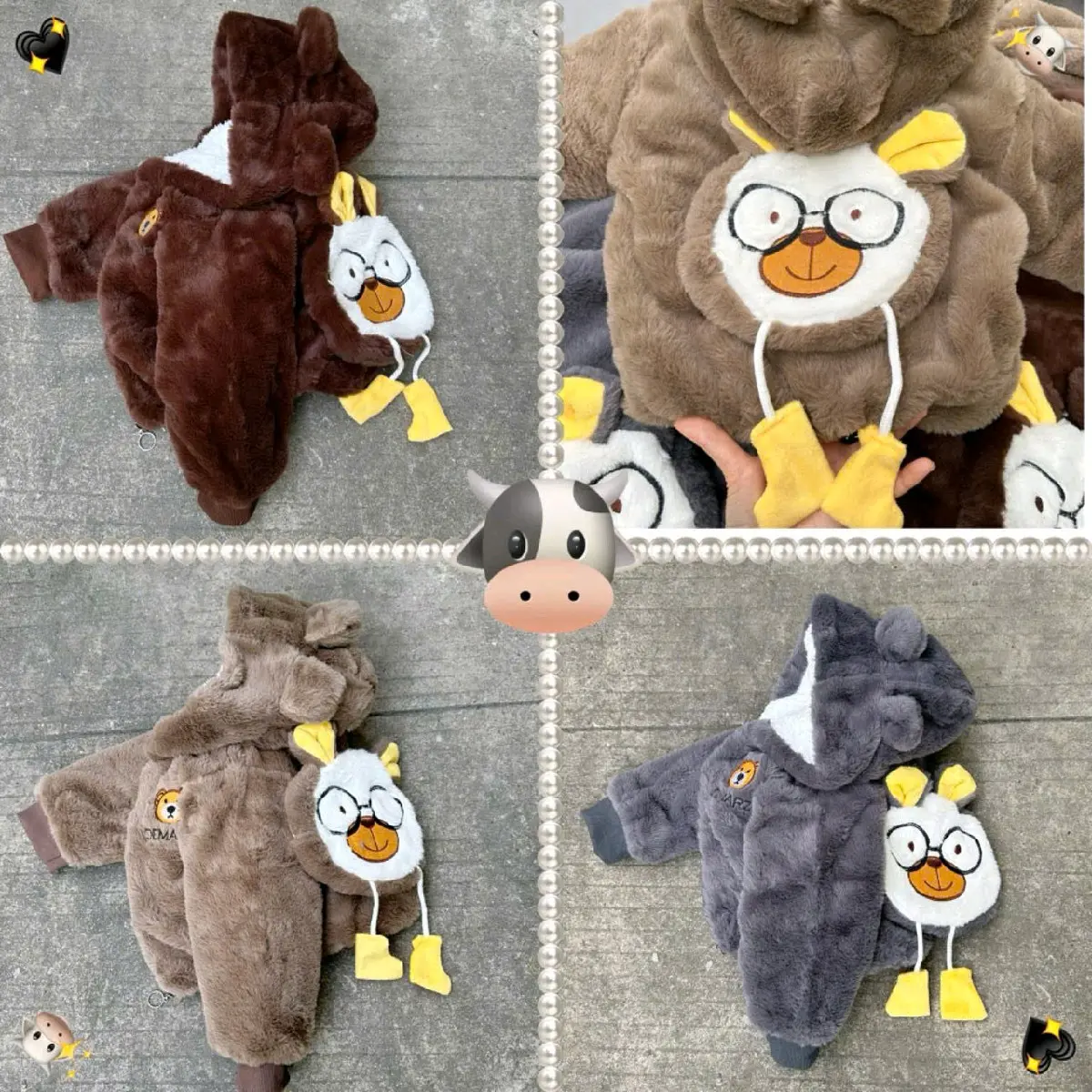 áo lông hoạ tiết gấu lót lông size từ 8-19 kg cho Bé trai