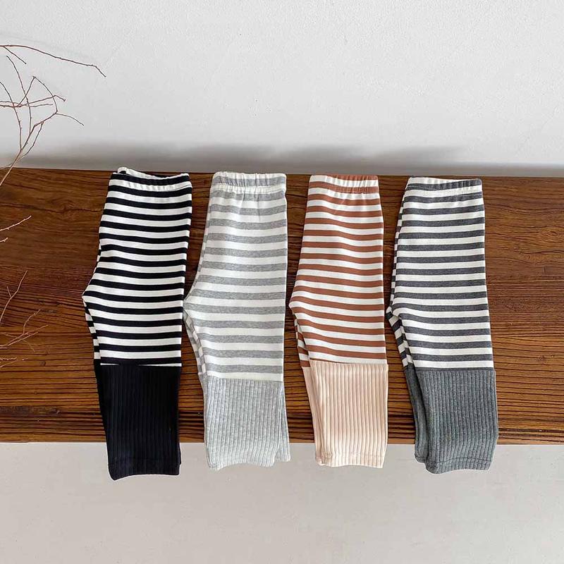 Product Introduction of Ins Korean Spring and Autumn Collection New boy's and girl's Baby Striped Bottom Pants Baby Large PP Pants Children's Color blocked Pants 4