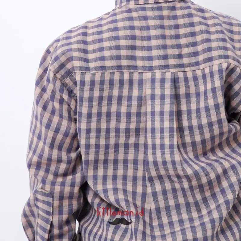 Kemeja Anak Lengan Panjang Gingham Series Motif Kotak Kerah Koko Shanghai Littleman.id 2