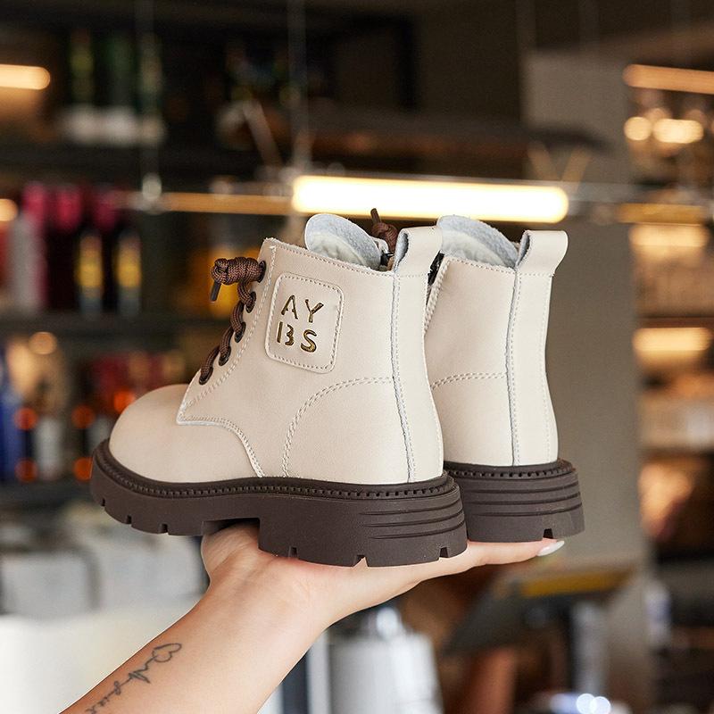 Product Introduction of Girls' Shoes Boots 2024 Spring and Autumn New Thin Cotton Medium and Big Children Winter Boy's Ankle Boot Children Casual Martin Boots 12