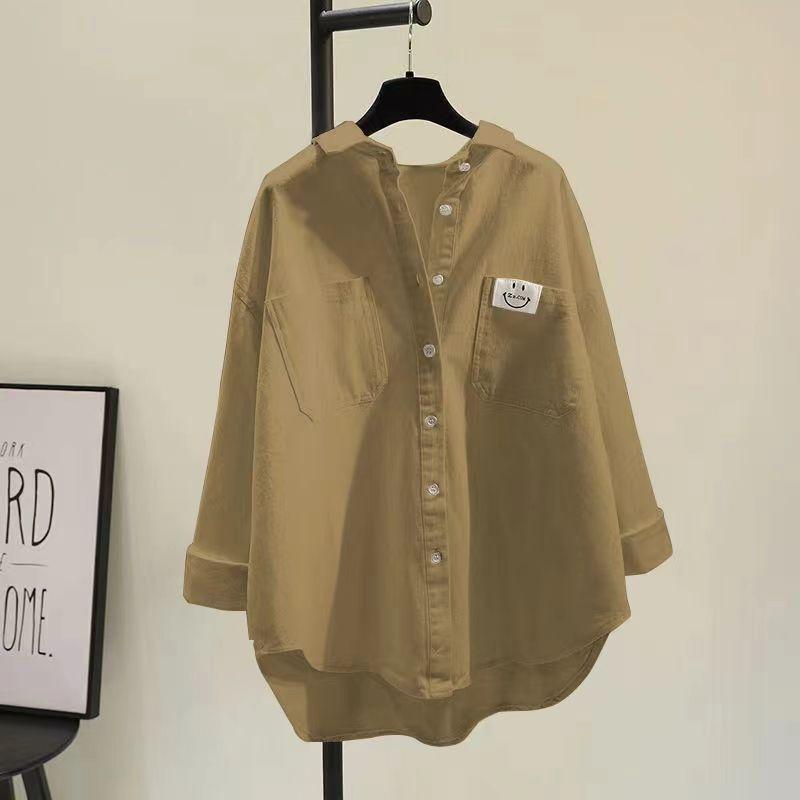 Product Introduction of Kemeja Lengan Panjang untuk Wanita, Selesa, Gaya Korea Baru, Rekaan Retro Ringkas, Longgar, Rekaan Kasual, Baju Kardigan, Pakaian Luar Blouses Shirts Tops Casual Tops Casual Linen 4