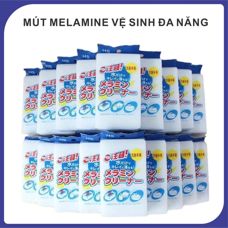 Combo 10 Mút Xốp Melamine Lau Chùi Tẩy Rửa Vệ Sinh Đa Năng Miếng Bọt Biển Thần Kỳ Chất Liệu Xốp Melamine Kích Thước 10x6x2cm An Toàn Cho Da Tay