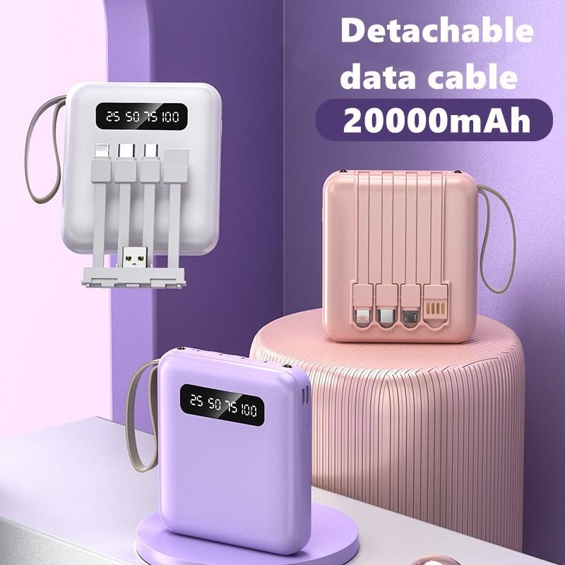 Sạc dự phòng cao cấp, 20000mAh, 4in1 mini, thiết kế sang trọng, pin Có Thể Sạc Lại Tích Hợp, 2 đèn LED hiển thị phần trăm pin, 1 tặng 1 ưu đãi trong 7 ngày, [Thỏa thuận siêu Hot] 6