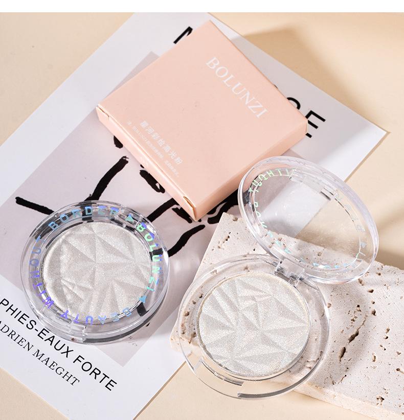 Product Introduction of BOLUNZI Diamond Small Highlighter Face Natural Brightening Pearlescent Fine Glittering Silkworm Makeup Contouring Powder 12