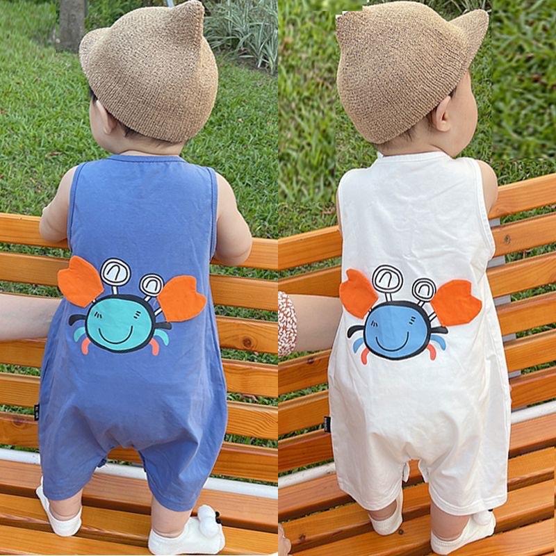 Product Introduction of (Xả kho) Bộ liền quần body ba lỗ con cua Thun Cotton cho bé 4-14kg 3
