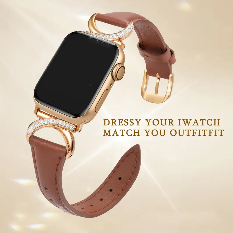 Fashionable Faux Leather Watch Band (Band Only), 1 Count C-shaped Buckle Watch Band for Apple Watch Series 10/9/SE/8/7/6/5/4/3/2/1, Smart Watch Accessories, Wearable, Smartwatch Strap 5