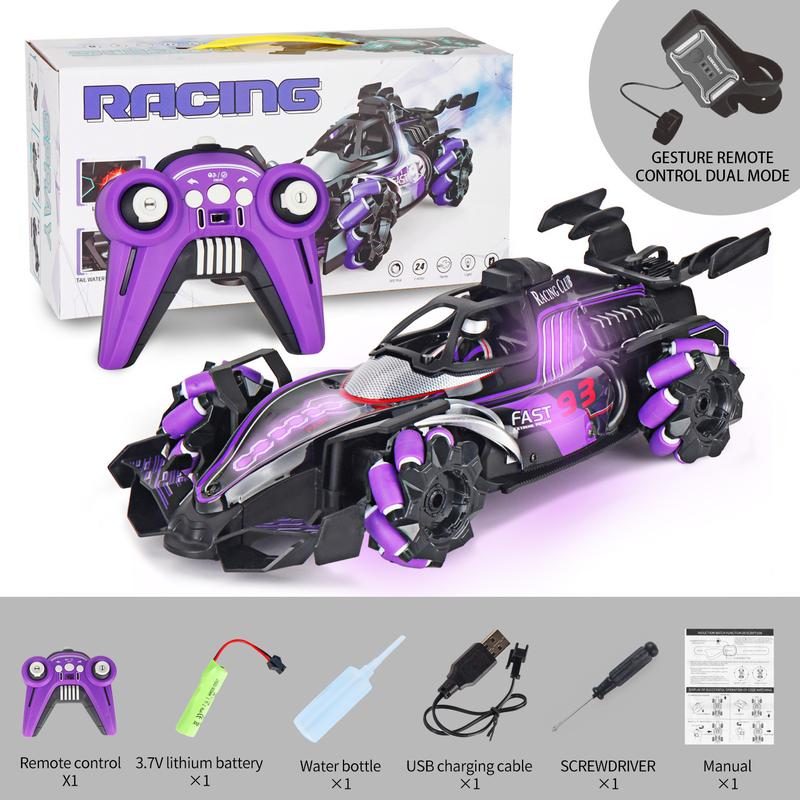 Product Introduction of Car Toy Remote Control Car Toy Four-Wheel Drive Light Spray Racing Gesture Induction F1 Equation Stunt Drift Car Children's 13