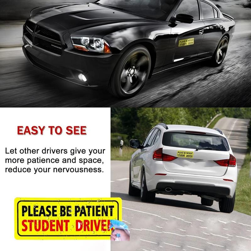 Product Introduction of Student Driver Sticker, Please Be Patient Student Driver Sticker, Removable Student Driver Decals for Cars & Windows 7