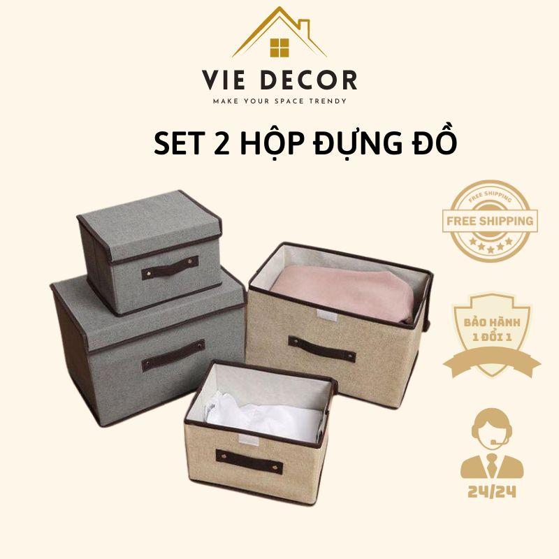 Set 2 Hộp Vải Đựng Đồ - Quần Áo - Đồ Chơi