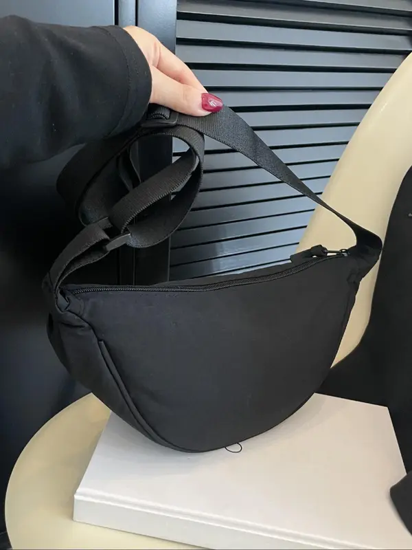 Women's Solid Color Hobo Bag, Fashionable Minimalist Shoulder Bag for Daily Used, Casual Trendy Versatile High-quality Daily Commuting Bag, Girl Shopping Bag 5