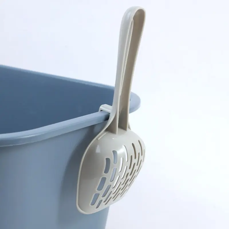 Xẻng Xúc Cát Vệ Sinh Cho Mèo, PP Mới, Xám, Nhẹ, Xẻng Sâu, Muỗng Có Thể Treo, Rây 5