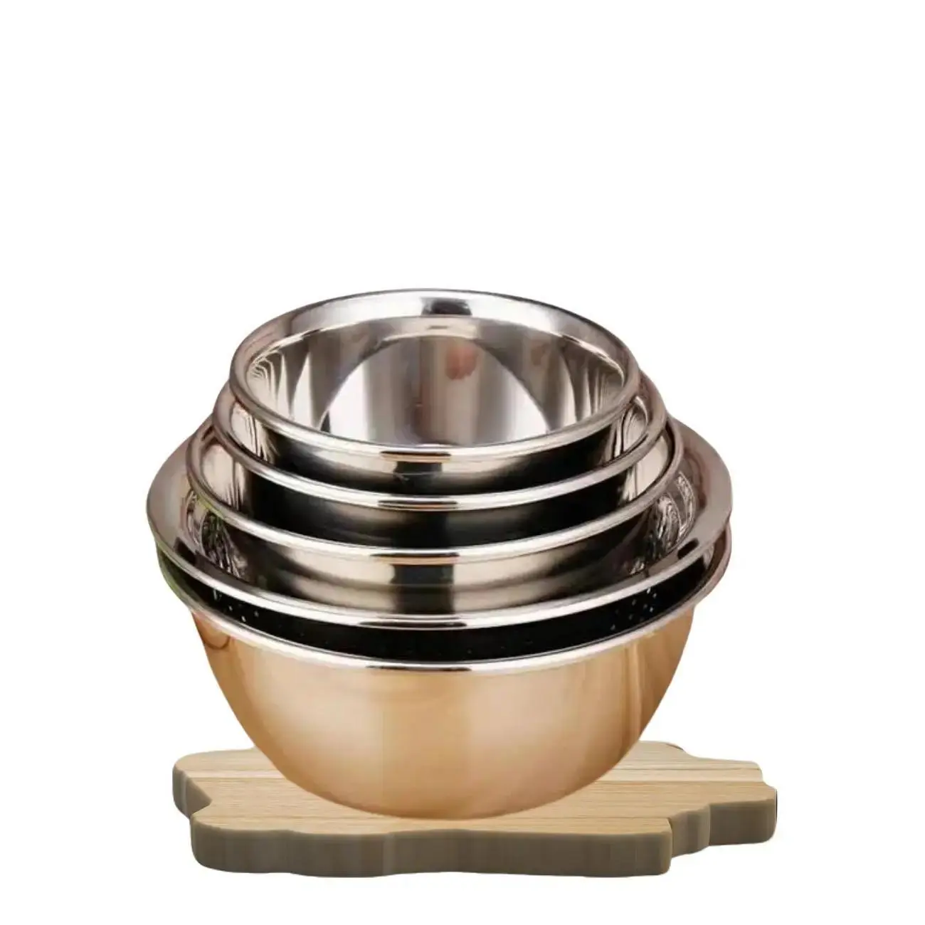 Bộ Thau Rổ Inox 5 Món Nhà Bếp Chất Liệu Cao Cấp Siêu Bền