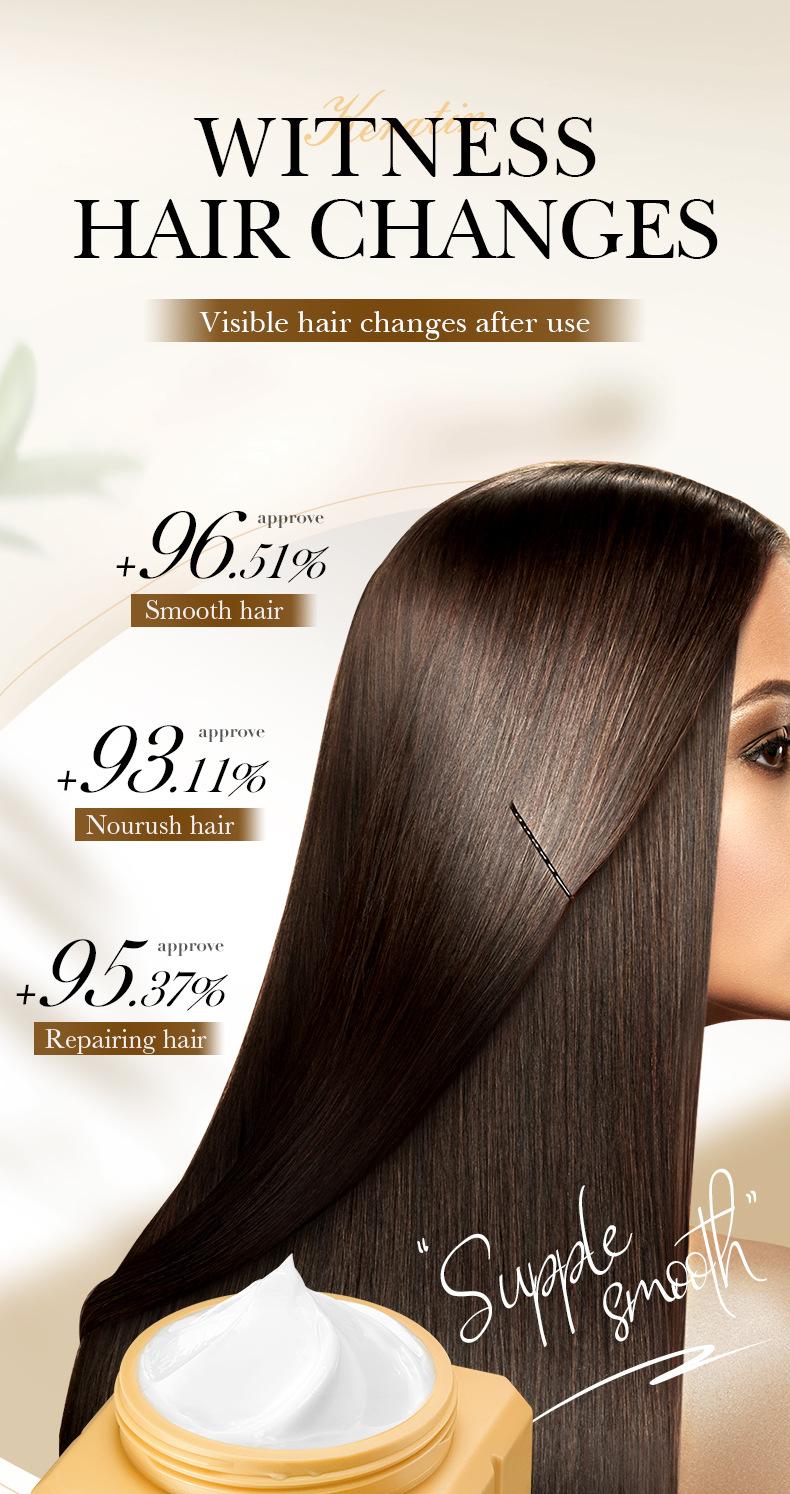 Product Introduction of Smooth Hair Mask Keratin Peptide Repair Volumizing Hair Conditioner SADOER 2