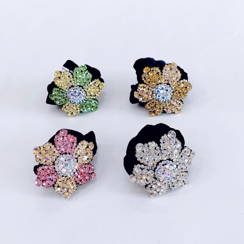 Cột tóc nhung đính đá xoàn bông hoa 6 cánh CĐ5