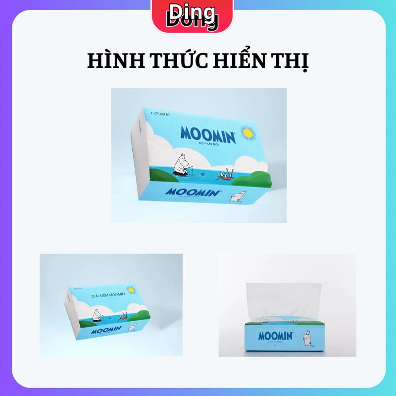Product Introduction of Khăn giấy ăn Moomin làm chất liệu vải không dệt mềm mại cao cấp, siêu dai,3 lớp dày dặn Giấy Vệ Sinh giay cuon 22
