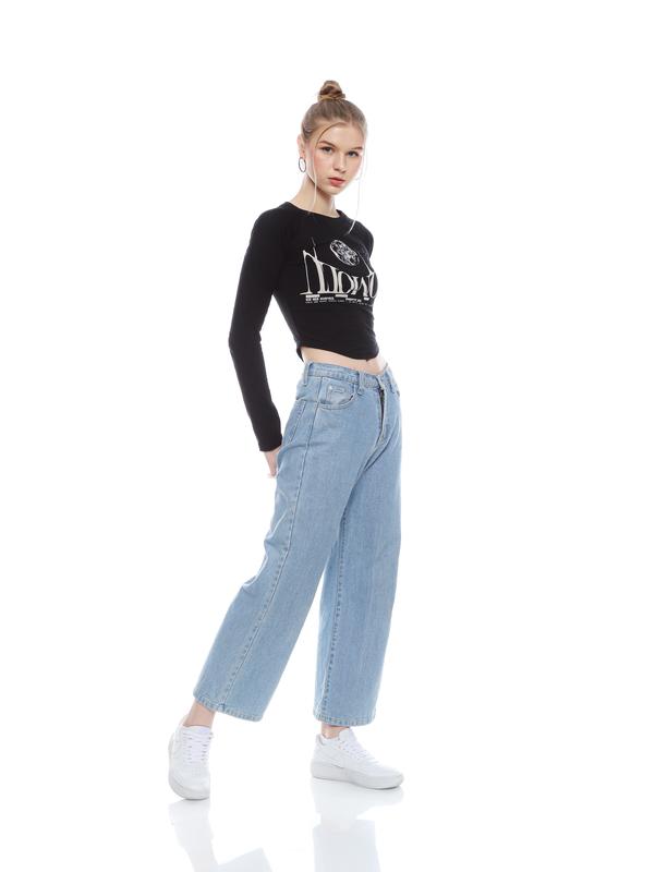 NOMOLU - Crop Top Long Sleeve Kaos Wanita Vol.015 Moon 4
