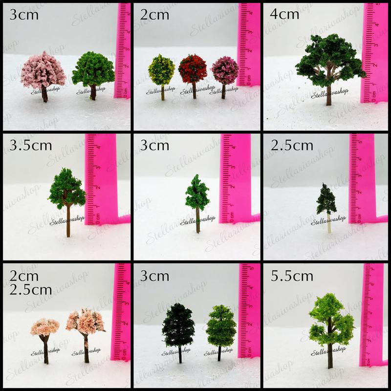 Mô Hình cây xanh mini các loại làm tiểu cảnh sa bàn, mô hình thành phố size nhỏ 5