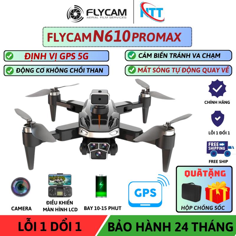 Flycam Mini Drone Giá Rẻ có GPS N610, Z619 Pro Max, Định Vị GPS 5G, Động Cơ Không Chổi Than, Cảm Biến Chống Va Chạm , Thời Gian Bay Lên Tới 10-15 phút, Flycam giá rẻ cho anh em bay mà không sợ mất flycam